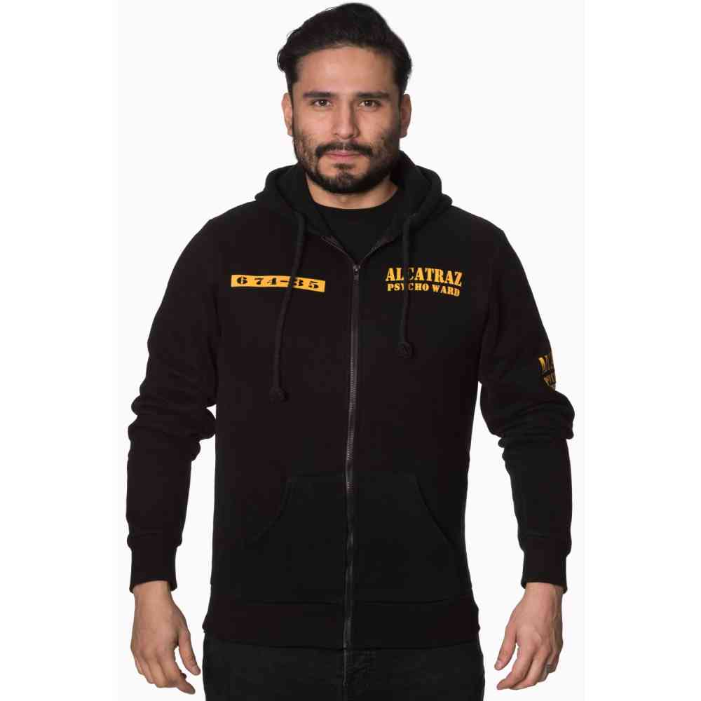 Banned - ALCATRAZ Kapuzenpullover mit Reißverschluss - Schwarz